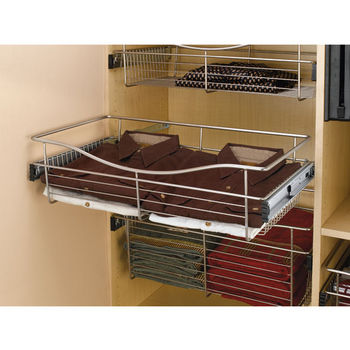 14 Inch Deep Closet or Kitchen Cabinet Heavy-Gauge Wire Baskets w/  Full-Extension Slides by Rev-A-Shelf