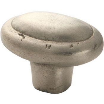 Schaub & Company 1-7/8" x 1" Oval Knob, Antique Silver