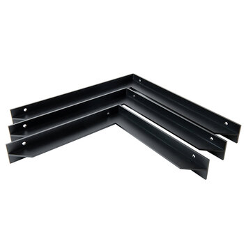 Steel Design Solutions Floating Surface Adjustable Countertop Support Bracket in Powder Coated Black, Available Sizes Angle View