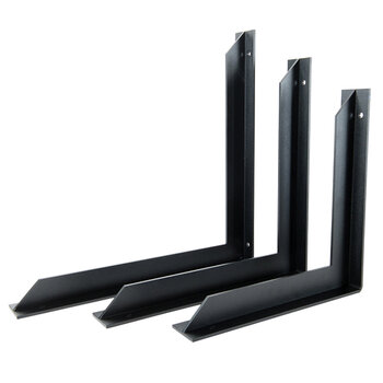 Steel Design Solutions Floating Surface Adjustable Countertop Support Bracket in Powder Coated Black, Available Sizes
