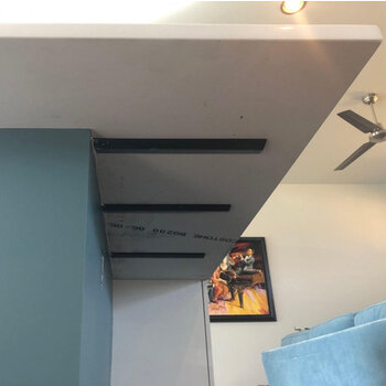 Steel Design Solutions Victory Countertop Support Bracket, Installed Close Up View
