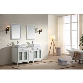 Double Vanity Set, Side View, White