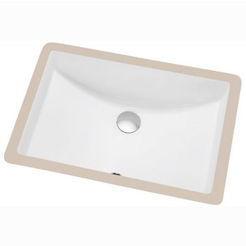 Dawn Sinks® Bathroom Under Counter Rectangle Ceramic Basin with Overflow in White, 20-1/2" W x 14-5/8" D x 7-7/8" H