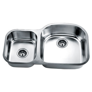 Economy Series 18-Gauge Stainless Steel Double Bowl Undermount Sink Small Bowl on Left
