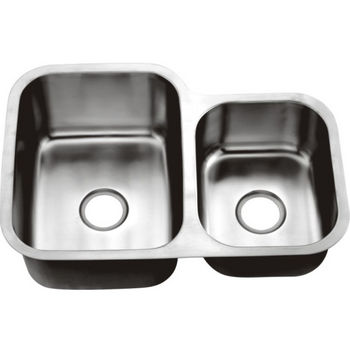 Dawn Sinks Combination Series 30" W Stainless Steel Undermount Double Bowl Sink