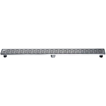Dawn Sinks® Rio Orinoco River Series Linear Stainless Steel Shower Drain in Polished Satin Finish, 47" W x 3 D x 3-1/8" H