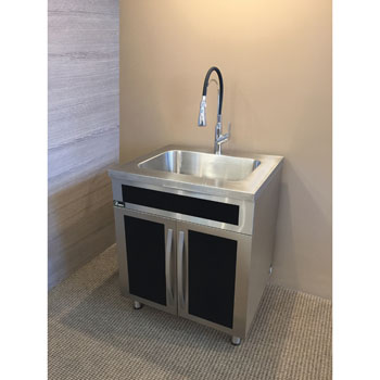 Freestanding 20 Gauge Stainless Steel Bathroom Vanity Base Cabinet