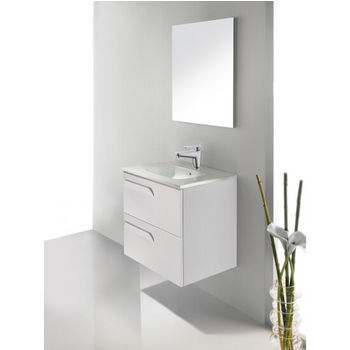 Bath Vida Milano Bathroom Cabinet Single Mirrored Door Wall Mounted White 