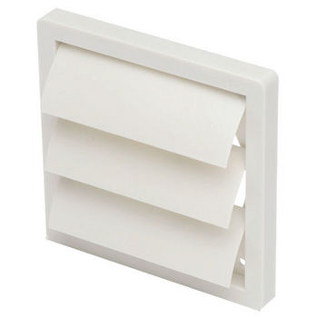 S&P 4" - 20" UV Stabilized White Plastic Louvered Shutter Wall Cap, White