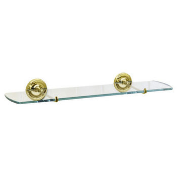 Smedbo Villa Polished Brass Glass Bathroom Shelf 24"