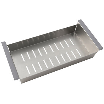 Stainless Steel Colander For 16'' Sink Opening with Non-Slip Handle, Product View