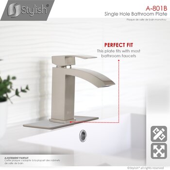 Single Hole Bathroom Faucet Deck Plate in Brushed Nickel, Plate info