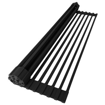 20'' Over The Sink Roll-Up Drying Rack in Black, Product View