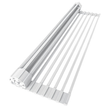 20'' Over The Sink Roll-Up Drying Rack in White, Product View