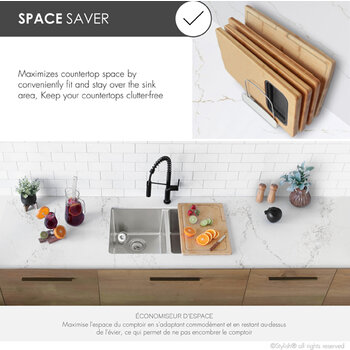 12'' Over the Sink Bamboo Cutting Board, Space Saving Info