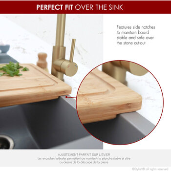 12'' Over the Sink Bamboo Cutting Board, Perfect Fit Info