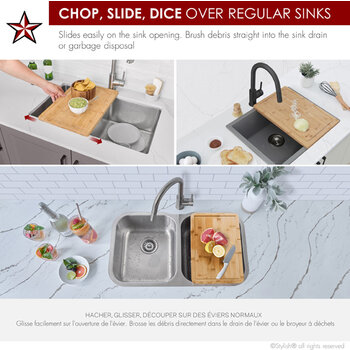 12'' Over the Sink Bamboo Cutting Board, Chop, Slide, Dice