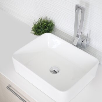 D-702 Series Bathroom Sink Mushroom Pop-Up Drain without Overflow in Polsihed Chrome, Installed View