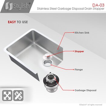 Stainless Steel Garbage Disposal Drain Stopper, Easy to Use