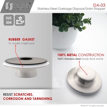 Stainless Steel Garbage Disposal Drain Stopper, Features