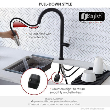 Stylish International Catania Series Kitchen Faucet, Pull Down Style
