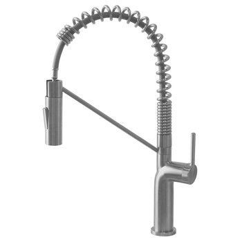 Stylish International Tivoli Single Handle Pull Down Kitchen Faucet in Stainless Steel, Product View