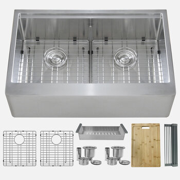 Handmade Farmhouse Stainless Steel 30 in. x 20 in. Single Bowl Kitchen Sink  with Drying Rack
