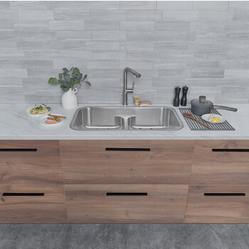 Olivine 32'' Double Bowl Kitchen Sink Set, In Use Kitchen