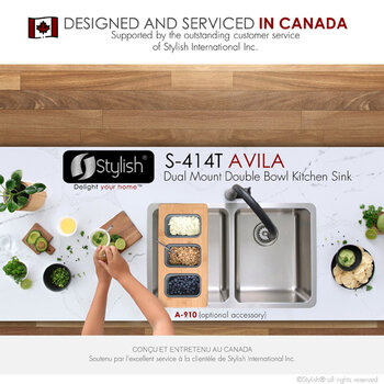 Stylish International Avila Series Double Bowl Kitchen Sink, Designed in Canada