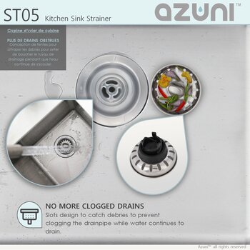 AZUNI Rounded Kitchen Sink Strainer