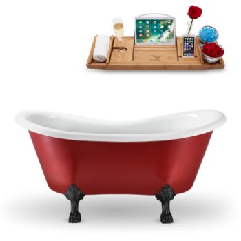 Streamline Red Exterior - Black Foot - Tub and Tray View 1