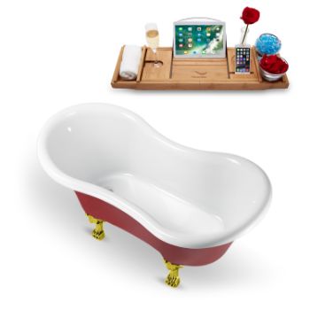 Streamline Red Exterior - Gold Foot - Tub and Tray View 2