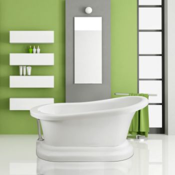 Oval Freestanding 60 Soaking Tub With External Drain And