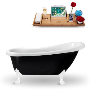 Streamline Black Exterior/Gold Clawfoot - Tub Side View