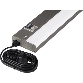 Task Lighting L-BL Series 9-1/2'' Length 120-Volt Under Cabinet Bar Light, Dimmable and 3-Color Selectable (3000K, 4000K, 5000K), Dark Silver, Angle Product View