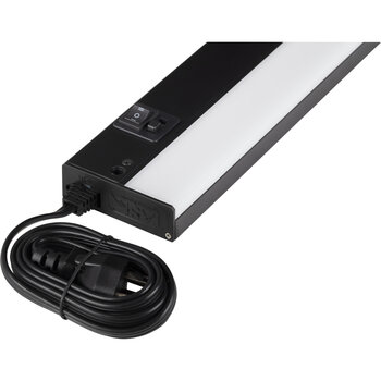 Task Lighting L-BL Series 17-7/8'' Length 120-Volt Under Cabinet Bar Light, Dimmable and 3-Color Selectable (3000K, 4000K, 5000K), Black, Angle Product View