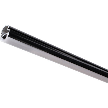 48'' or 90'' Length Lighted Closet Rod Profile, Frosted Lens, Black Profile View