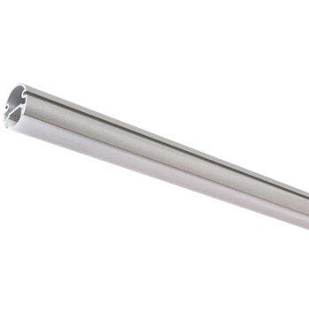 48'' or 90'' Length Lighted Closet Rod Profile, Frosted Lens, Satin Nickel Profile View