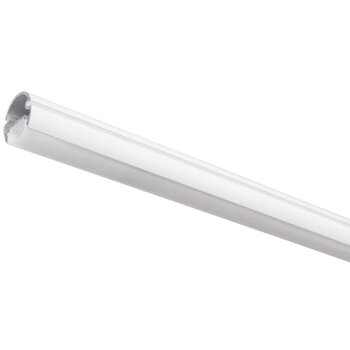 48'' or 90'' Length Lighted Closet Rod Profile, Frosted Lens, White Profile View