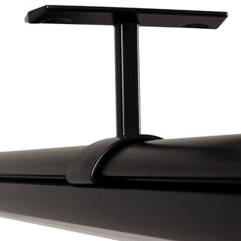 Support for Lighted Closet Rod, Black Top Mounted Support Close Up View