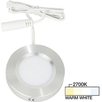 Brushed Aluminum Puck Light, Warm White 2700K Product View