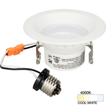 Task Lighting illumaLED™ Retro Fit Series 4" LED Trim For Recessed Can, Cool White 4000K, 5" Diameter x 2-1/2" H