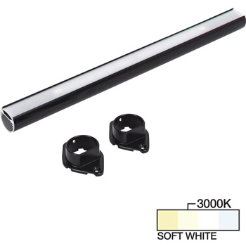 Task Lighting sempriaLED® LC9R Series 18" to 90" Black LED Lighted Closet Rod Fixture, Soft White 3000k