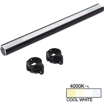 Task Lighting sempriaLED® LC9R Series 18" to 90" Black LED Lighted Closet Rod Fixture, Cool White 4000k