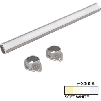 Task Lighting sempriaLED® LC9R Series 18" to 90" Satin Nickel LED Lighted Closet Rod Fixture, Soft White 3000k