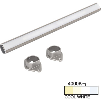 Task Lighting sempriaLED® LC9R Series 18" to 90" Satin Nickel LED Lighted Closet Rod Fixture, Cool White 4000k