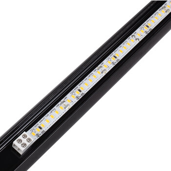 24V Lighted Closet Rod, Aluminum Profile, Frosted Lens, Multiple Lengths, Black LED Lighting Strip View