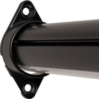 24V Lighted Closet Rod, Aluminum Profile, Frosted Lens, Multiple Lengths, Black Profile with Flange Close Up View