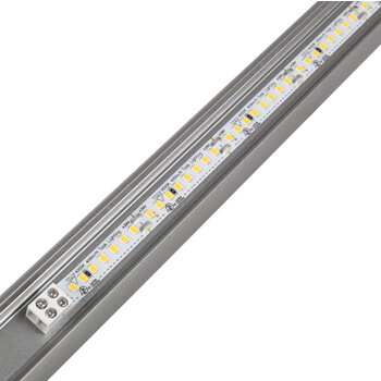 24V Lighted Closet Rod, Aluminum Profile, Frosted Lens, Multiple Lengths, Satin Nickel LED Lighting Strip View