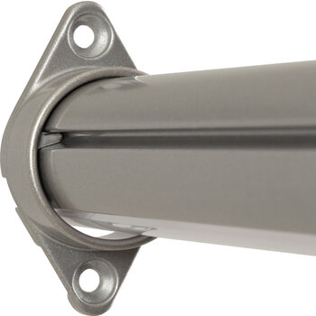 24V Lighted Closet Rod, Aluminum Profile, Frosted Lens, Multiple Lengths, Satin Nickel Profile with Flange Close Up View